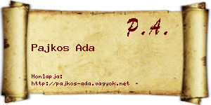 Pajkos Ada névjegykártya